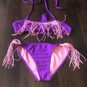 Purple 2 Piece Swim Suit